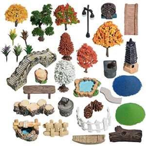 miniature fairy garden accessories outdoor, terrarium fairy garden supplies kit, zen garden accessories, tiny figurines set, micro ornaments kit, miniatures dollhouse decorating, japanese desk top