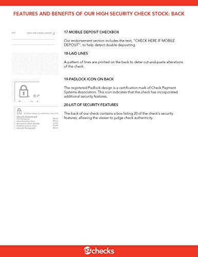 EZ Checks 3 Checks Per Page Hologram High Security Laser Check Stock | 150 Sheets/450 Checks | Blue/Maroon