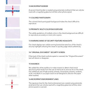 EZ Checks 3 Checks Per Page Hologram High Security Laser Check Stock | 150 Sheets/450 Checks | Blue/Maroon