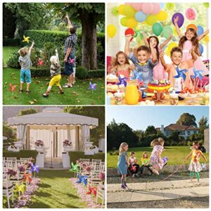 Tsocent 50 Pcs Pinwheels, 10 Mixed Colors Toy Wind Spinners and Party Favors Gifts for Kids, Outdoor Decorational Pinwheels for Yard and Garden