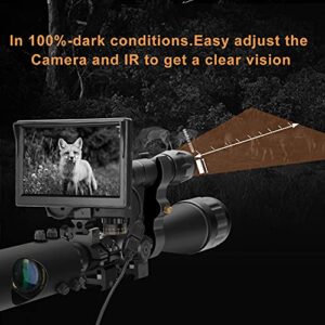 BESTSIGHT Night Vision Scope,DIY Night Vision(Day and Night),Quick Installation Barrle,5" Display Screen with 5w 850nm Infrared Illuminator,View 200m in Night,for 38-44mm Eyepiece Scope（Optic Sight）