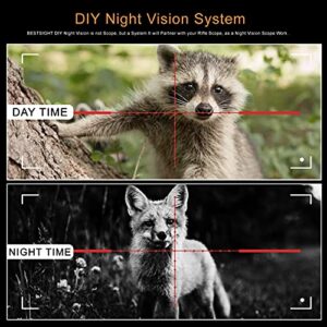 BESTSIGHT Night Vision Scope,DIY Night Vision(Day and Night),Quick Installation Barrle,5" Display Screen with 5w 850nm Infrared Illuminator,View 200m in Night,for 38-44mm Eyepiece Scope（Optic Sight）