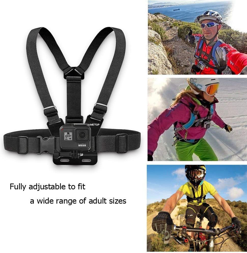 Sametop Chest Mount Strap Harness Chesty Body Mount Compatible with GoPro Hero 11, 10, 9, 8, 7, 6, 5, 4, Session, 3+, 3, 2, 1, Max, Hero (2018), AKASO, DJI Osmo Action Cameras