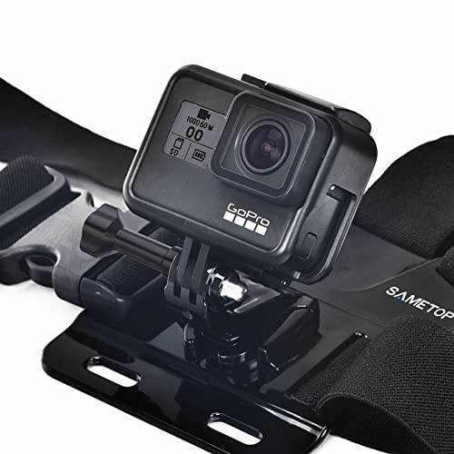 Sametop Chest Mount Strap Harness Chesty Body Mount Compatible with GoPro Hero 11, 10, 9, 8, 7, 6, 5, 4, Session, 3+, 3, 2, 1, Max, Hero (2018), AKASO, DJI Osmo Action Cameras