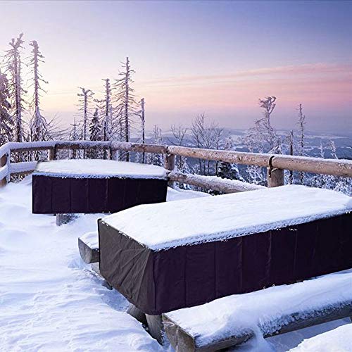 Luck Dawn Patio Furniture Covers, Waterproof & Dust-Proof Outdoor Rectangular Table and Chair Set Cover with Straps Fasteners 47" L x 47" W x 29" H