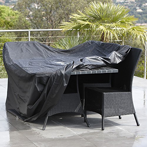 Luck Dawn Patio Furniture Covers, Waterproof & Dust-Proof Outdoor Rectangular Table and Chair Set Cover with Straps Fasteners 47" L x 47" W x 29" H