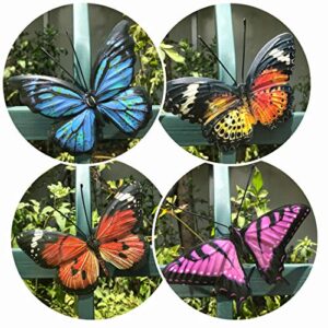 VOKPROOF Metal Butterfly Wall Art Decor - 5 Pack Butterflies Hanging Decorations for Indoor Outdoor Garden,Patio,Fence