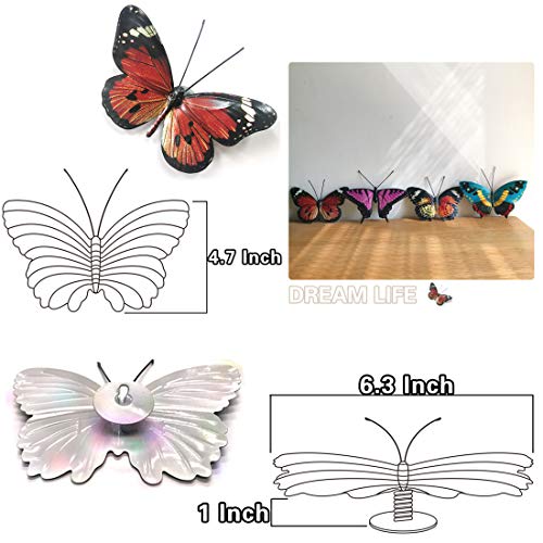 VOKPROOF Metal Butterfly Wall Art Decor - 5 Pack Butterflies Hanging Decorations for Indoor Outdoor Garden,Patio,Fence