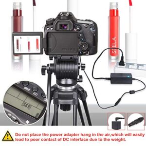 Kimaru ACK-E18 DR-E18 DC Coupler LP-E17 Dummy Battery AC Power Adapter Kit for Canon EOS Rebel SL2 SL3 T6i T6S T7i T8i 200D 200D II 250D 750D 760D 800D 77D 8000D Kiss X8i X9i X10 Cameras.