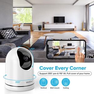 WGV Security Camera -2K Cameras for Home Security with Smart Motion Dection, Night Vision, Two-Way Audio,Cloud & SD Card Storage,Work with Alexa, Ideal Indoor Camera for Baby Monitor/Pet Camera