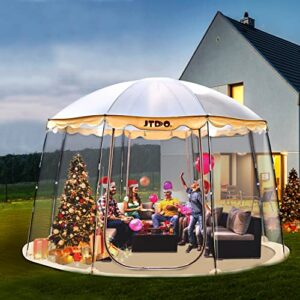 bubble igloo pvc tent, jtddo winter tent oversize cold protection canopy tent 12’x12′ for 8-10 person for outdoor/ garden/ backyard/ patios, beige