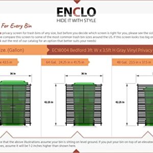 Enclo Privacy Screens 3.5ft H x 3ft W EC18004 Bedford WoodTek Vinyl Outdoor Privacy Fence Panel Screen No-Dig Kit, Gray (2-Pack)