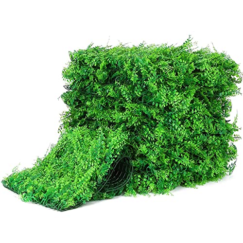 tonchean Grass Wall Panel 12PCS Artificial Hedge Panels 24 x 16inch Faux Greenery Wall Backdrop Topiary Fence Screen for Indoor Outdoor Decor Garden Fence Backdrop