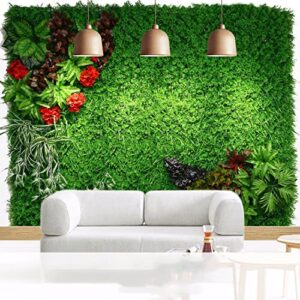 tonchean Grass Wall Panel 12PCS Artificial Hedge Panels 24 x 16inch Faux Greenery Wall Backdrop Topiary Fence Screen for Indoor Outdoor Decor Garden Fence Backdrop