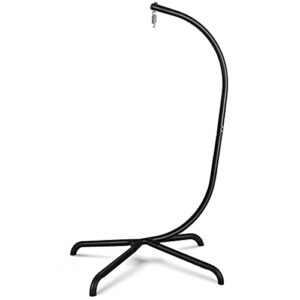 chihee hanging egg chair stand,strong iron hammock chair frame with spring hook stable base,heavy duty swing chair stand 330 lbs,c stand for hanging chair indoor outdoor bedroom patio garden balcony