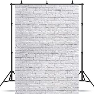 SJOLOON White Brick Wall Backdrop White Brick Photo Backdrop Thin Vinyl Photography Backdrop Background Studio Prop 10931(5x7FT)