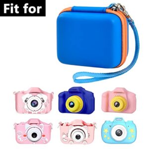 Camera Case Compatible with Seckton/for Rindol/for VATENIC/for Rikum/for GKTZ Kid Toy Video Camera. Kids Digital Cameras Carrying Box for Cable, Battery, SD Card (Box Only)-Orange Zipper