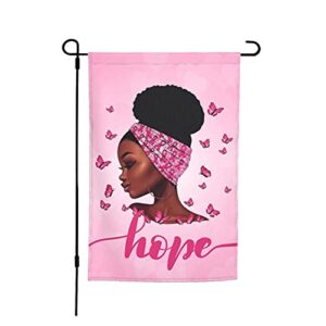 african american breast cancer awareness garden flags 12×18 double sided small banner sign decoration flags for outside yard outdoor decor
