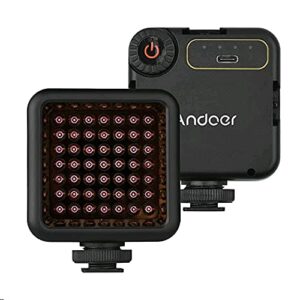 mini ir night vision light infrared photography light for video camera camcorder built-in rechargeable battery with 3 cold shoe mount for vlog video recording