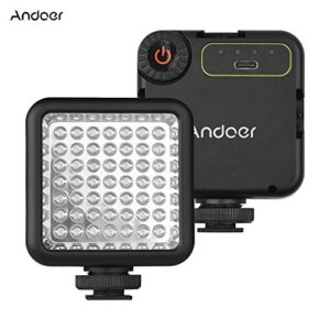 Mini IR Night Vision Light Infrared Photography Light for Video Camera Camcorder Built-in Rechargeable Battery with 3 Cold Shoe Mount for Vlog Video Recording