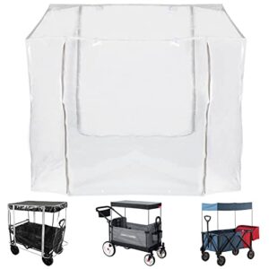 wagon rain cover, foldable universal clear plastic wind cover waterproof for push-pull stroller wagon cart outdoor garden camping picnic wagon lounge wagon stroller with zipper