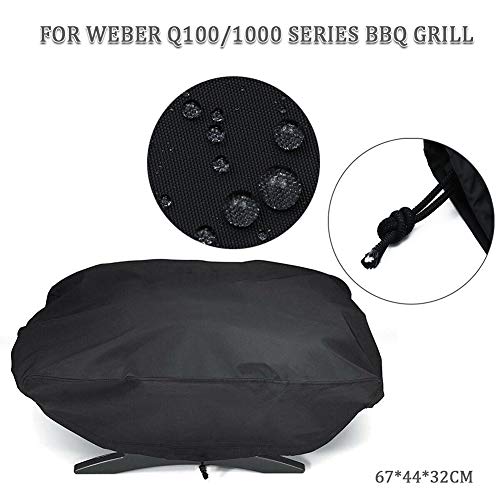 Grill Cover Garden Waterproof Anti Dust Protective Outdoor Windproof Accessories BBQ Stove Shield UV Resistant Polyester Portable for Weber 7110 Q1000