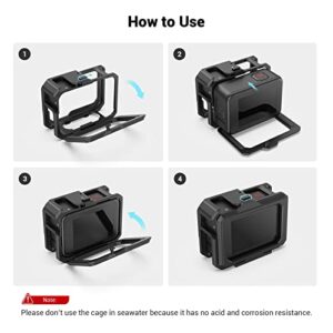 SmallRig Hero11 Cage / HERO10 Black Cage / HERO9 Cage for GoPro with 2 Cold Shoe Mounts for Mic and Led Video Light for GoPro Hero 11/10 / 9 Black 3083B