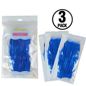 Foil Fringe Curtains Party Decorations - Melsan 3 Pack 3.2 x 8.2 ft Tinsel Curtain Party Photo Backdrop for Birthday Party Baby Shower or Graduation Decorations Navy