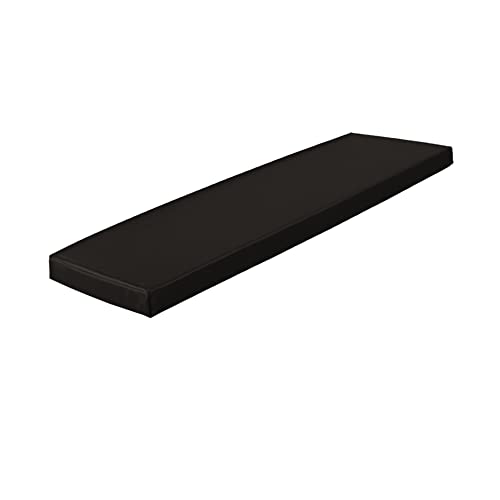 Hruile Waterproof PU Leather Seat Cushion Non-Slip Garden Long Bench Cushion Pad Mat 2 Inch Thick Seat Pad for Indoor Outdoor Patio Furniture Swing Chair,31.5x15.7x2in,Black