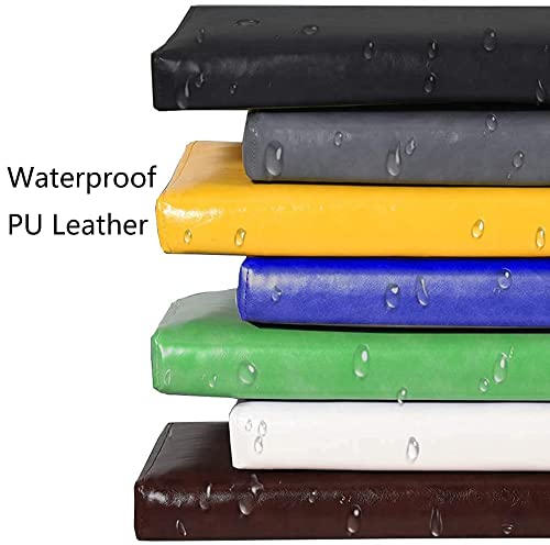 Hruile Waterproof PU Leather Seat Cushion Non-Slip Garden Long Bench Cushion Pad Mat 2 Inch Thick Seat Pad for Indoor Outdoor Patio Furniture Swing Chair,31.5x15.7x2in,Black