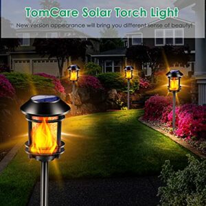 TomCare Solar Lights Outdoor Solar Torch Lights with Flickering Flame Waterproof Solar Powered Garden Lights Decorative Outdoor Lighting Landscape Decorations for Yard Patio Pathway Christmas, 4 Pack