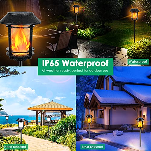 TomCare Solar Lights Outdoor Solar Torch Lights with Flickering Flame Waterproof Solar Powered Garden Lights Decorative Outdoor Lighting Landscape Decorations for Yard Patio Pathway Christmas, 4 Pack