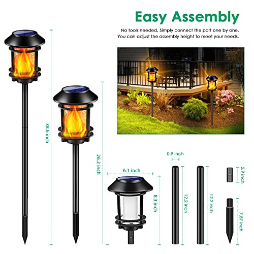 TomCare Solar Lights Outdoor Solar Torch Lights with Flickering Flame Waterproof Solar Powered Garden Lights Decorative Outdoor Lighting Landscape Decorations for Yard Patio Pathway Christmas, 4 Pack