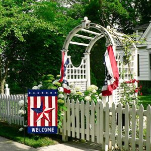 Whaline Patriotic Garden Flag American Stripe and Star Yard Flag Double-Sided Burlap Outdoor Flag with Windproof Clip for 4th of July Indepedence Day Memorial Day Home Farmhouse, 13 x 18 Inch