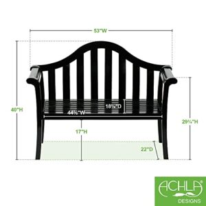 Achla Designs 125-0008 Camelback Garden, 4 ft Black Bench, 48-in L