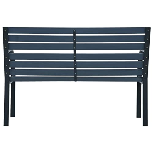 vidaXL Patio Garden Bench Ourdoor Backyard Terrace Lawn Garden Seating Seat Furniture Wooden Iron Metal Curved Back/Armrests Furniture