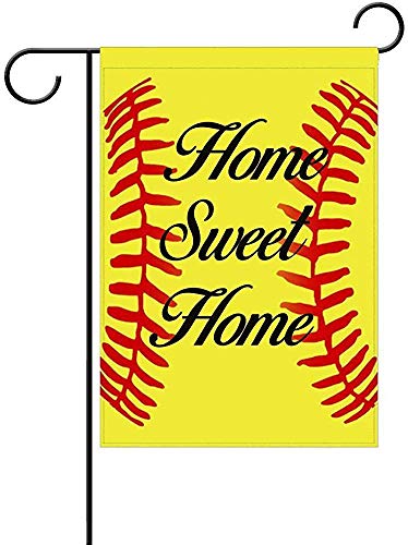 HOOSUNFlagrbfa Home Sweet Home Softball Garden Flag Holiday Celebrate Garden Decor Flag,12"x18" Polyester Double Sided
