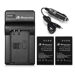 enel20, en-el20a battery & charger, powerextra enel20 en-el20a for nikon coolpix p950, p1000, dl24-500, nikon coolpix a, 1 aw1, 1 j1, 1 j2, 1 j3, 1 s1, 1 v3 digital camera