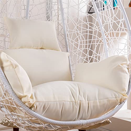 Hanging Egg Chair Seat Cushions Only | Thicken Swing Hanging Basket Seat Cushion | Washable Swing Chair Cushion, Indoor Outdoor Patio Garden Basket Chair Pad ( Color : White , Size : 36"L x 20"W )