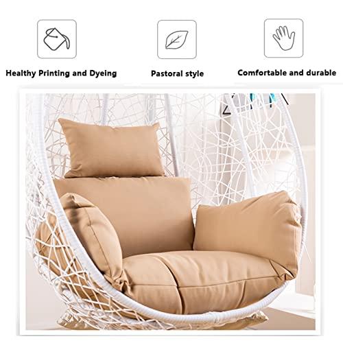 Hanging Egg Chair Seat Cushions Only | Thicken Swing Hanging Basket Seat Cushion | Washable Swing Chair Cushion, Indoor Outdoor Patio Garden Basket Chair Pad ( Color : White , Size : 36"L x 20"W )