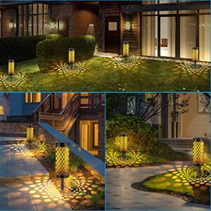 TomCare Solar Lights Outdoor Upgraded Bright Solar Pathway Lights 6 Pack Bigger Size Decorative Solar Garden Lights Solar Powered Waterproof Led Landscape Christmas Lighting for Path Lawn Yard Walkway