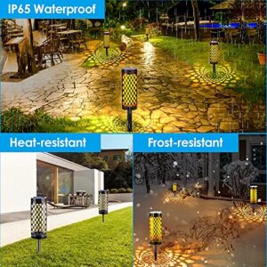 TomCare Solar Lights Outdoor Upgraded Bright Solar Pathway Lights 6 Pack Bigger Size Decorative Solar Garden Lights Solar Powered Waterproof Led Landscape Christmas Lighting for Path Lawn Yard Walkway