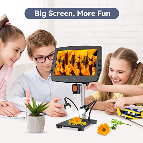 Hayve 9 '' LCD Digital Microscope, 1500X Magnification Coin Microscope with 16MP Camera, Micro Soldering Microscope for Adults, 32GB Card Included, Wired Remote, Compatible with Windows/Mac OS