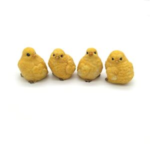 posee outdoor garden decoration little yellow chicks chicken statues lawn ornament 2 inches