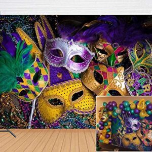 Mardi Gras Party Decoration Carnival Photography Backdrop Mystery Masquerade Backgrounds Dancing Birthday Party Banner Photo Booth for Wedding Bachelorette Party Decorations(8x6FT) 061