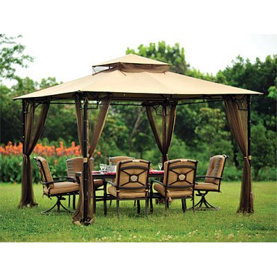 Garden Winds Replacement Canopy for The Bamboo Look Grove Gazebo - Standard 350 - Beige