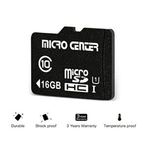 Micro Center 16GB Class 10 Micro SDHC Flash Memory Card with Adapter for Mobile Device Storage Phone, Tablet, Drone & Full HD Video Recording - 80MB/s UHS-I, C10, U1 (10 Pack)