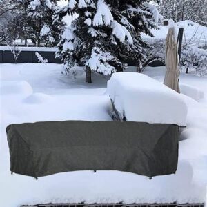 J&C Curved Sofa Cover Outdoor Furniture Covers Waterproof Curved Furniture Cover Heavy Duty Patio Furniture Covers Extra Large U Shaped Sectional Furniture Cover for Winter Lawn Garden