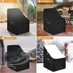 Dokon Patio High Back Chair Cover with Air Vents, Waterproof, Anti-Fading, UV Resistant Heavy Duty 600D Oxford Fabric Outdoor Chair Covers, Patio Furniture Chair Cover (35"L x 28"W x 35"H) - Black