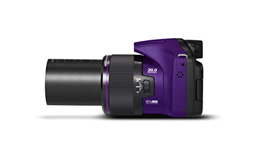 Minolta Pro Shot 20 Mega Pixel HD Digital Camera with 67x Optical Zoom, Full 1080p HD Video & 16GB SD Card (Purple)